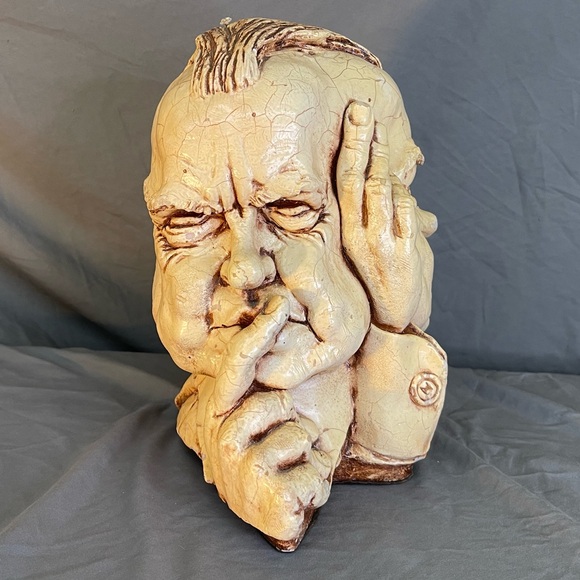1973 Many Faces Of Richard Nixon See No Evil Hear No Evil Speak No Evil Candle - Picture 3 of 10